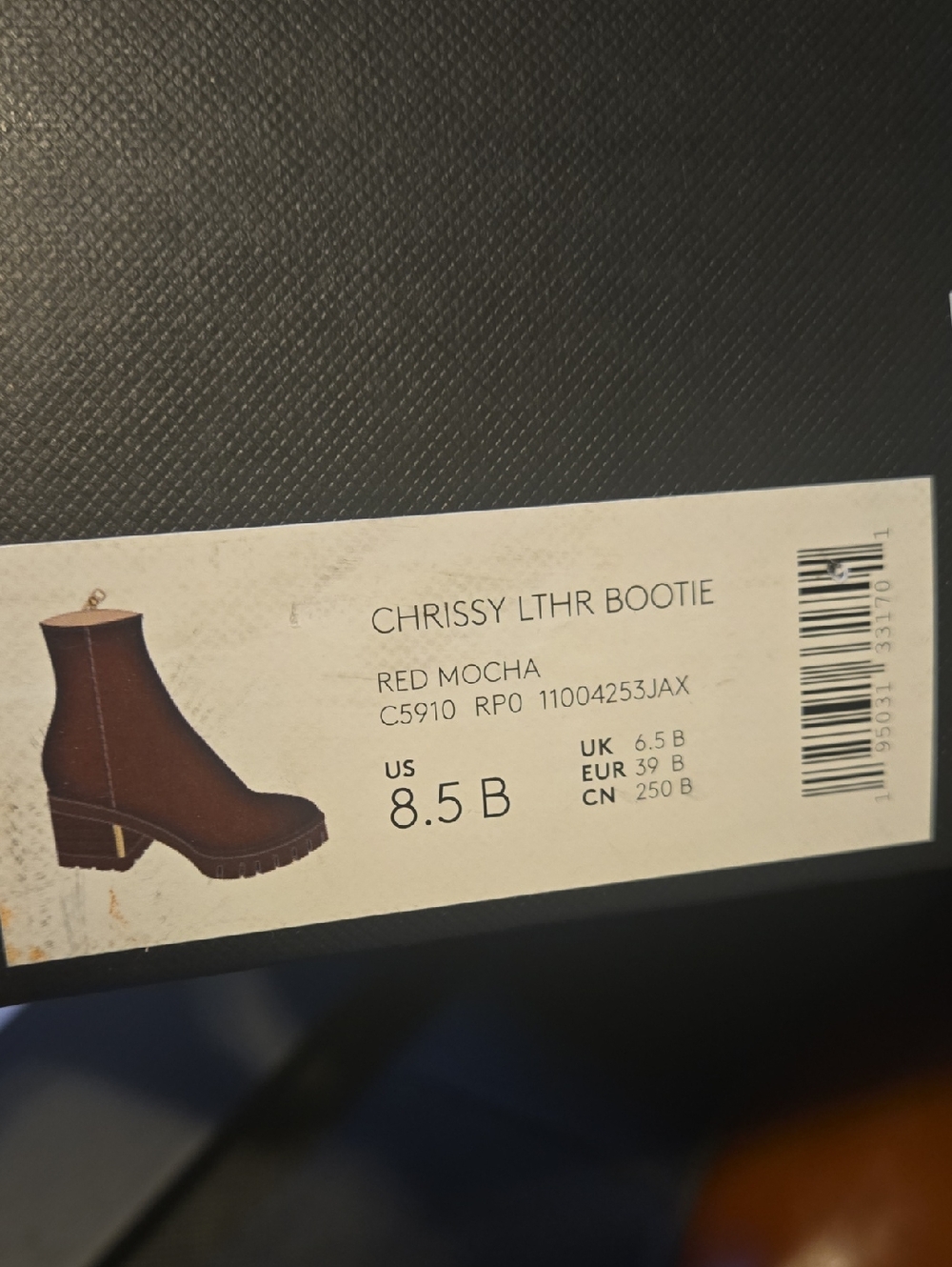 Coach Chrissy Leather Bootie Res Mocha Size 8.5 - Picture 8 of 9
